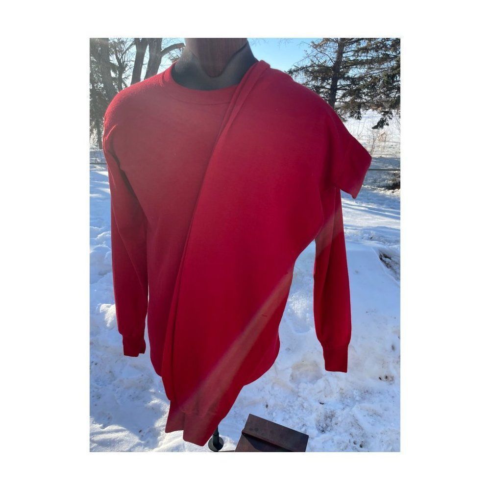 Vintage Stanfield's Red Long Underwear Wool Blend Pants Set Knit Crew Neck Sz L